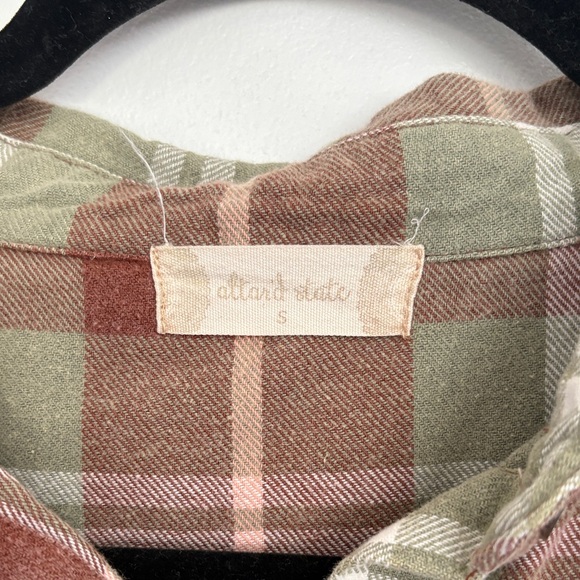 Altar’d State Giddy Up Buttercup Green Plaid Button Up S - Picture 3 of 6